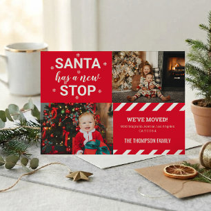 Santa has a new Stop We've Moved Photo Moving Holiday Card