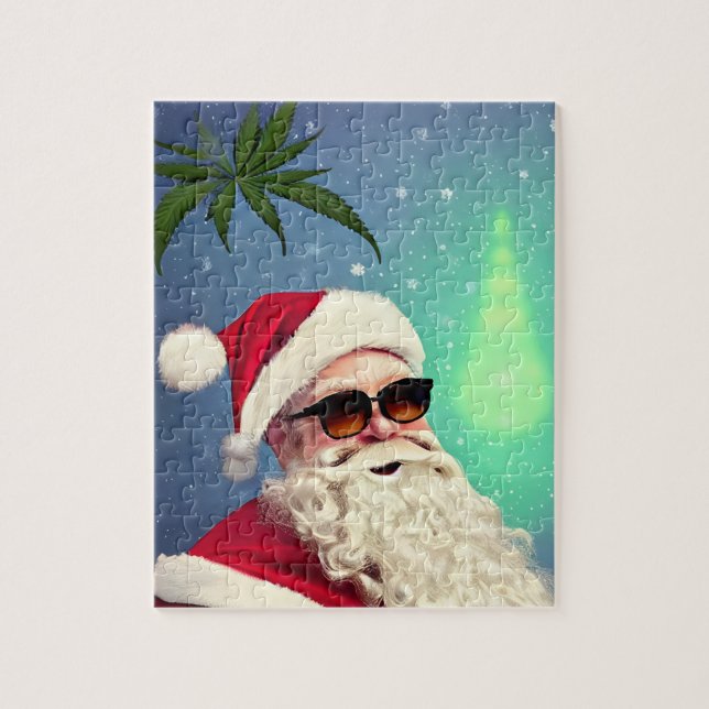 Santa Has A Plant on His Mind Jigsaw Puzzle (Vertical)