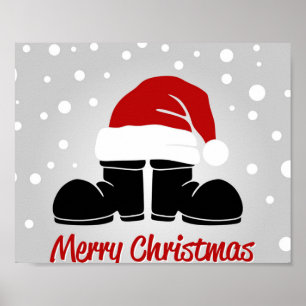 Santa hat and bootsb poster