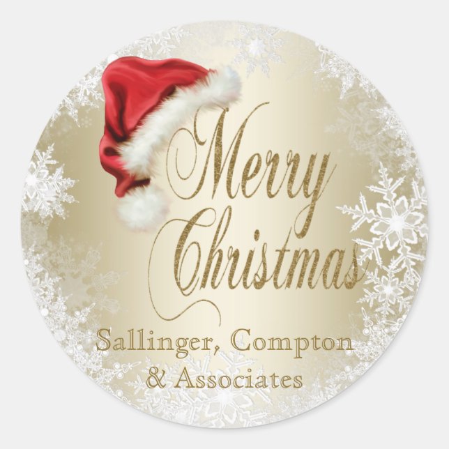 Santa Hat and Snowflake Christmas Stickers (Front)