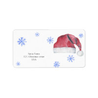 Santa hat and snowflakes