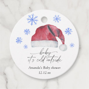 Santa hat - baby it's cold outside favour tags