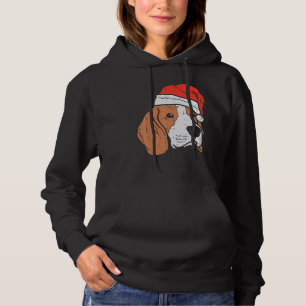 Santa Hat Beagle Christmas Xmas Dog  Owner Men Wom Hoodie