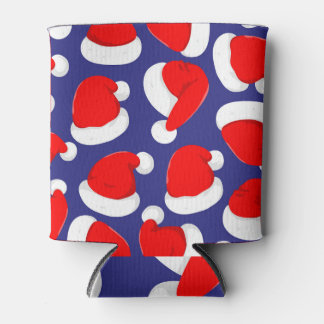 Santa Hat Cartoon Seamless Background Can Cooler