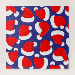 Santa Hat Cartoon Seamless Background Jigsaw Puzzle