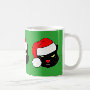 Santa Hat Cat Coffee Mug