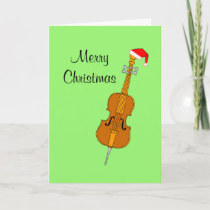 Santa Hat Cello Christmas Card