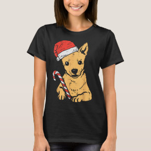 Santa Hat Chihuahua Chiwawa Dog Christmas Xmas T-Shirt