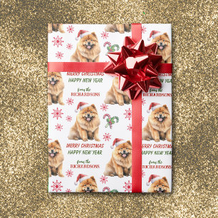 Santa Hat Chow Chow Dog Christmas Wrapping Paper