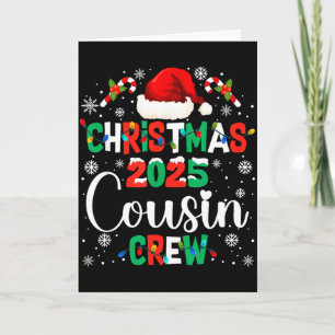 Santa Hat Christmas 2025 Cousin Crew Xmas Matching Card