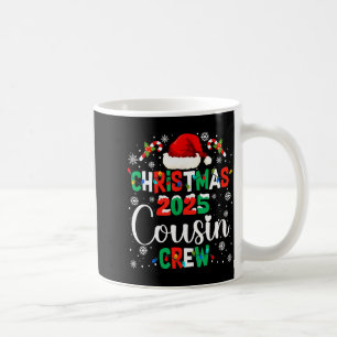 Santa Hat Christmas 2025 Cousin Crew Xmas Matching Coffee Mug