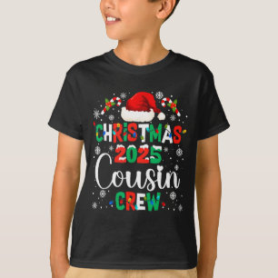 Santa Hat Christmas 2025 Cousin Crew Xmas Matching T-Shirt