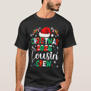 Santa Hat Christmas 2025 Cousin Crew Xmas Matching T-Shirt