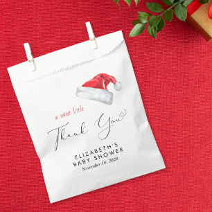 Santa Hat Christmas Baby Shower Thank You Favour Bags