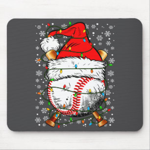 Santa Hat Christmas Baseball Player Srts For Men B Mouse Pad