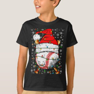 Santa Hat Christmas Baseball Player Srts For Men B T-Shirt