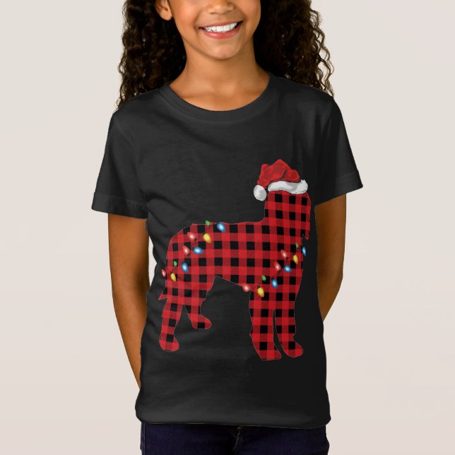 Santa Hat Christmas Goldendoodle Pajama T-Shirt (Front)