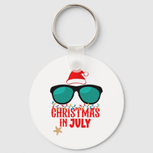 Santa Hat Christmas In July Sungles Summer Vibes B Key Ring