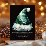 Santa Hat Christmas Party Invitation Template<br><div class="desc">While red is the traditional colour associated with Christmas,  it's always refreshing to see something different. 

Through this stunning green Christmas Hat Party Invitation,  we hope to inspire meaningful connections and unforgettable moments.

♡ See more from this shop here: https://www.zazzle.com/store/north_pole_boutique ♡</div>