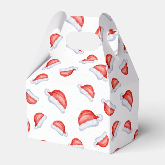 Santa Hat Christmas pattern Favour Box (Front Side)