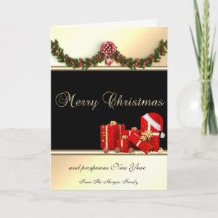 Santa Hat,  Christmas Presents, Company Holiday Card