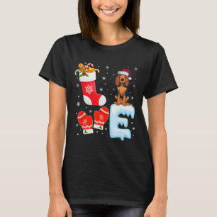 Santa Hat Christmas Stocking American English Coon T-Shirt