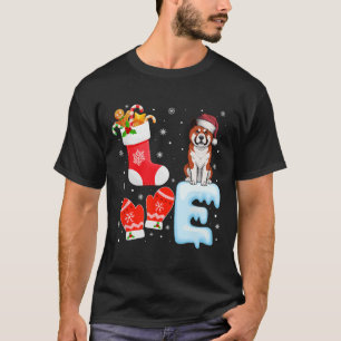 Santa Hat Christmas Stocking Holiday Akita Dog Lov T-Shirt