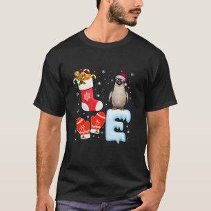 Santa Hat Christmas Stocking Holiday Penguin Lover T-Shirt