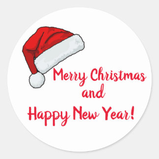 Santa Hat Classic Round Sticker