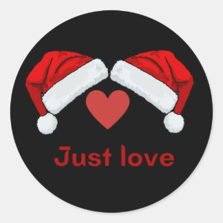 Santa hat classic round sticker