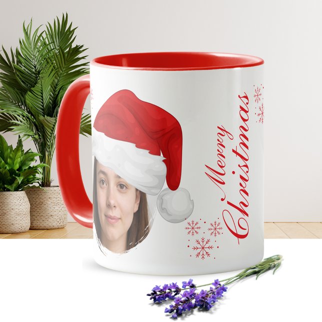Santa Hat Custom Photo Mug | Personalize (Creator Uploaded)