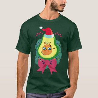 Santa Hat Cute Avocado Tropical Summer Christmas I T-Shirt