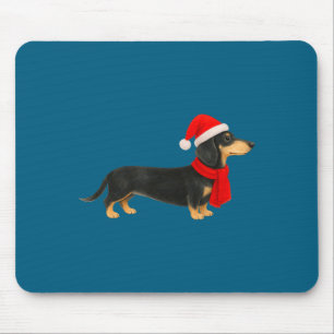 Santa Hat Dachshund Christmas Funny Cute Dog Mom Mouse Pad