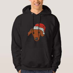 Santa Hat Dachshund Pjs Christmas Xmas Wiener Wein Hoodie