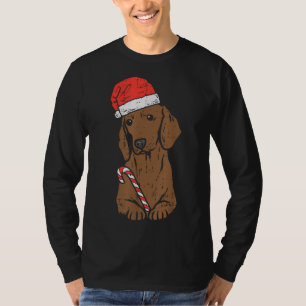 Santa Hat Dachshund Wiener Dog Christmas Xmas T-Shirt