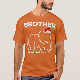 Santa Hat Elephant Xmas Lights Brother Elephant Ch T-Shirt