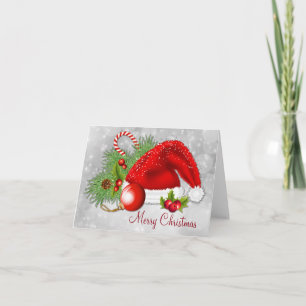Santa Hat Festive Christmas Card