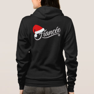 Santa Hat Fiancée Sweat Shirt black
