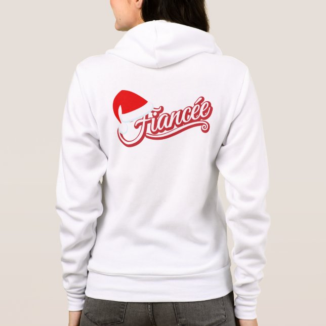 Santa Hat Fiancée Sweat Shirt white (Back)