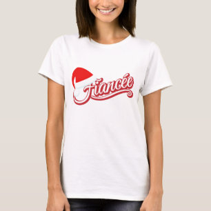 Santa Hat Fiancée T-Shirt white