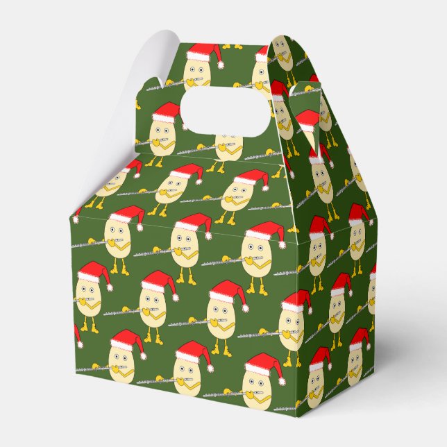 Santa Hat Flute Egghead Favour Box (Front Side)