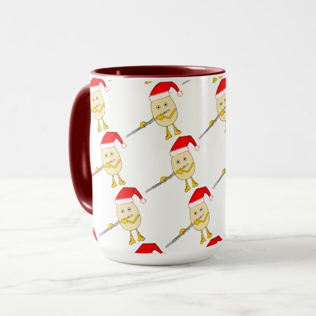Santa Hat Flute Egghead Mug (Front Left)