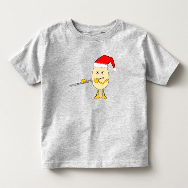 Santa Hat Flute Egghead Toddler T-Shirt (Front)