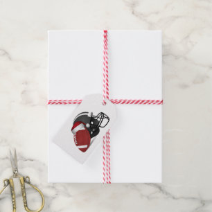 Santa Hat Football and Helmet Christmas Gift Tags