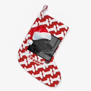 Santa Hat for Dog Personalised Photo Name Red Small Christmas Stocking