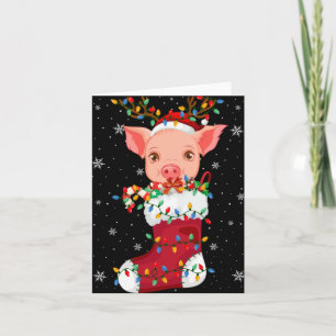 Santa Hat G Animal In Socks Xmas Tree Lights T Shi Card