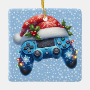 Santa Hat Game Controller Ornament