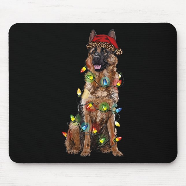 Santa Hat German Shepherd Dog Christmas German She Mouse Pad (Front)