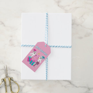 Santa Hat Ghosts with Christmas Tree & Presents Gift Tags