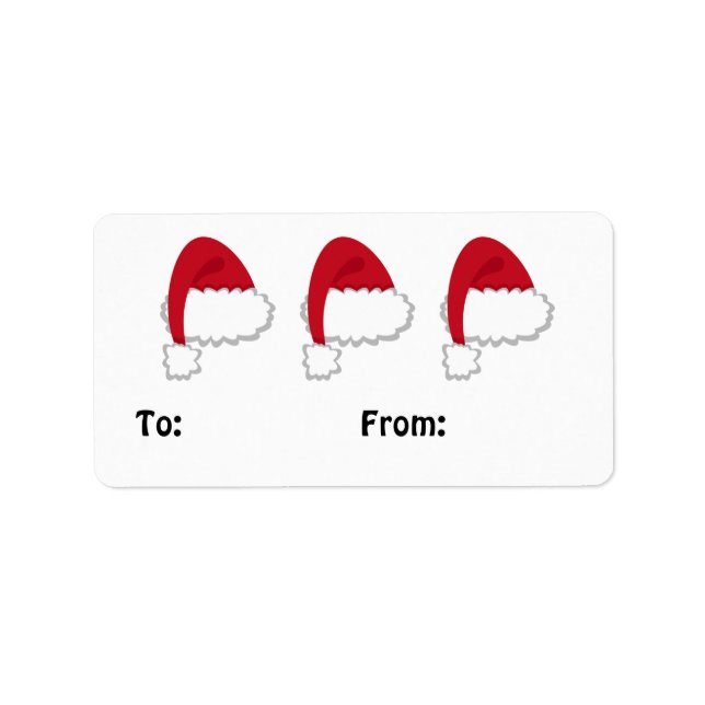 Santa Hat Gift Tag Labels #HolidayZ (Front)